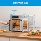 26.4 QT 10-in-1 French Door Air Fryer Toaster Oven Combo, Stainless Steel