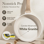 21Pcs White Granite Nonstick Cookware Set, Induction Compatible, PFOS & PFOA Free Pots and Pans