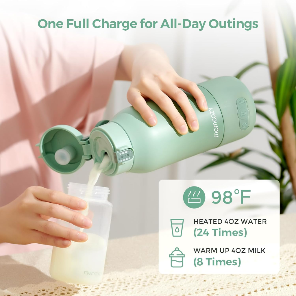 Rechargeable Portable Bottle Warmer – Fast Warm Breast Milk & Water, 17oz All‑Day Capacity