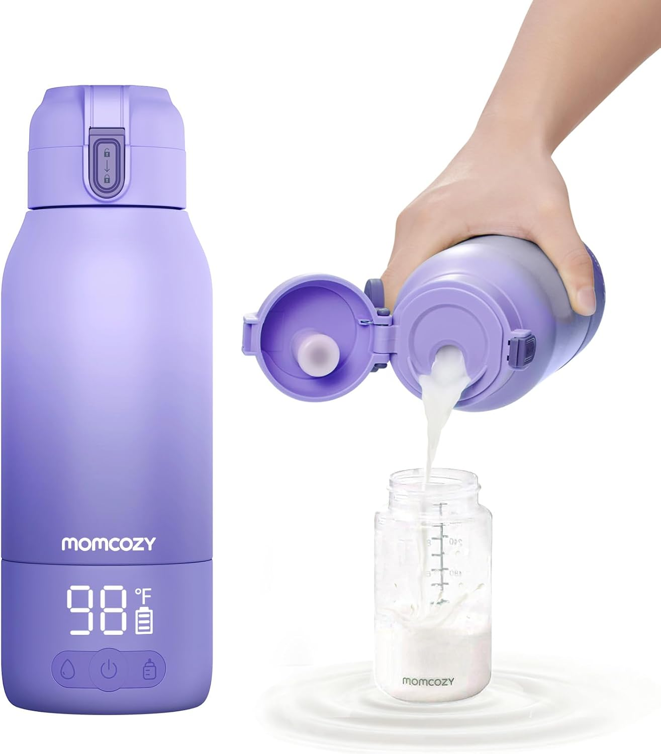 Rechargeable Portable Bottle Warmer – Fast Warm Breast Milk & Water, 17oz All‑Day Capacity