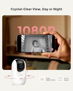 Smart WiFi Baby Monitor with Camera & Audio | 5” 1080P, Night Vision, Motion & Cry Detection